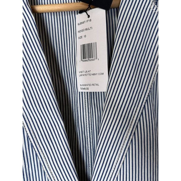 Lafayette 148 NWT Blazer Striped Blazer Detachable Rope Belt‎ Womens Size 10 - Picture 6 of 14